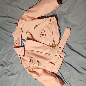 Toddler pink leather jacket